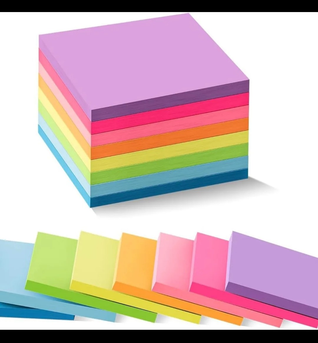 Coloured paper sticky notes